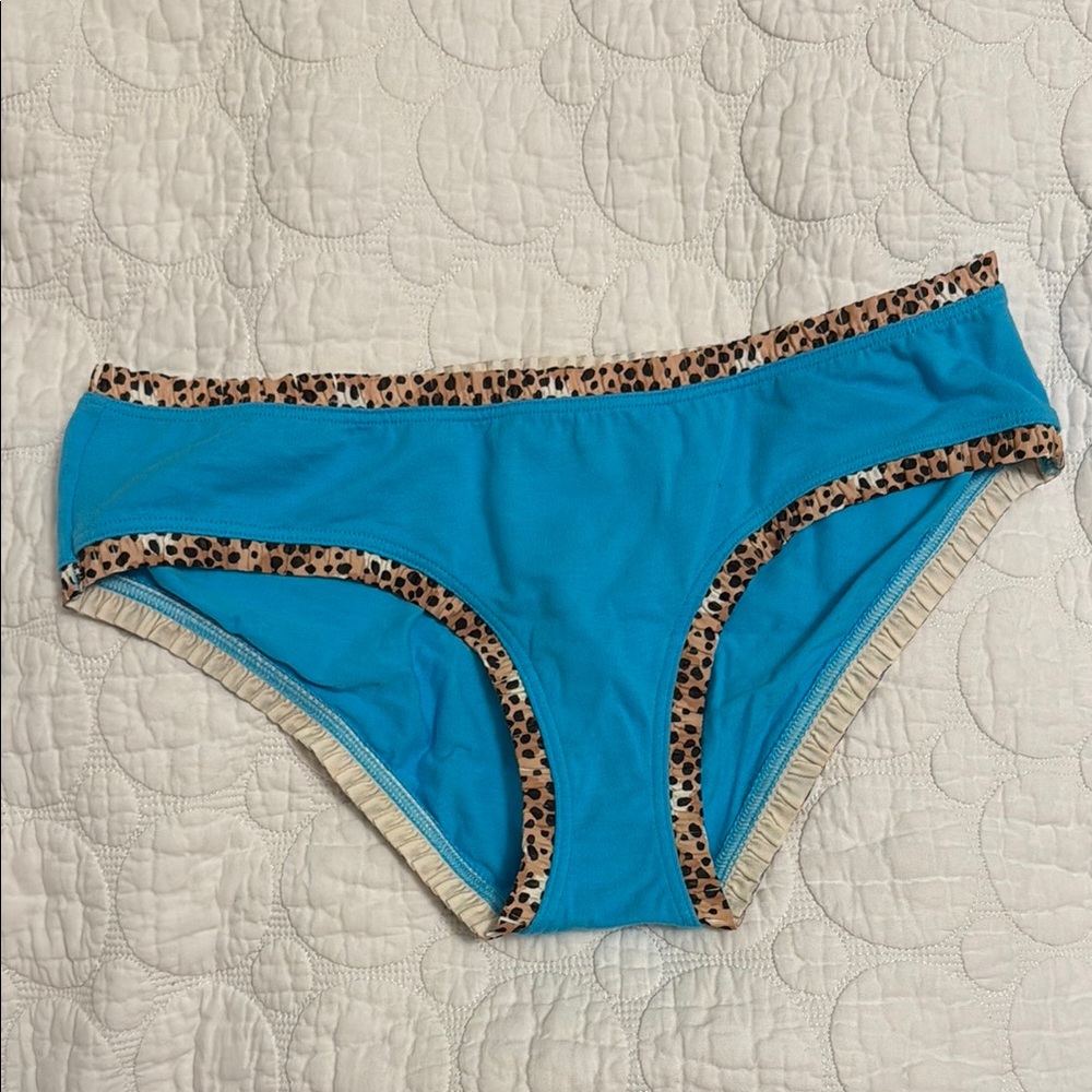 Victoria's Secret Cotton Blue and Animal Print Hiphugger Panties